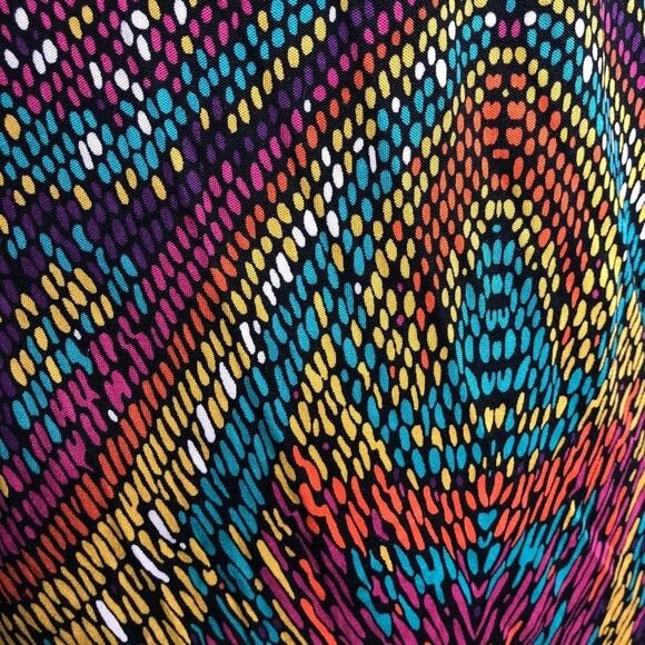 TRINA TURK Silk Top Colorful Mosaic Wearable Art To Wear Bright Maximalist Chic - Picture 4 of 7